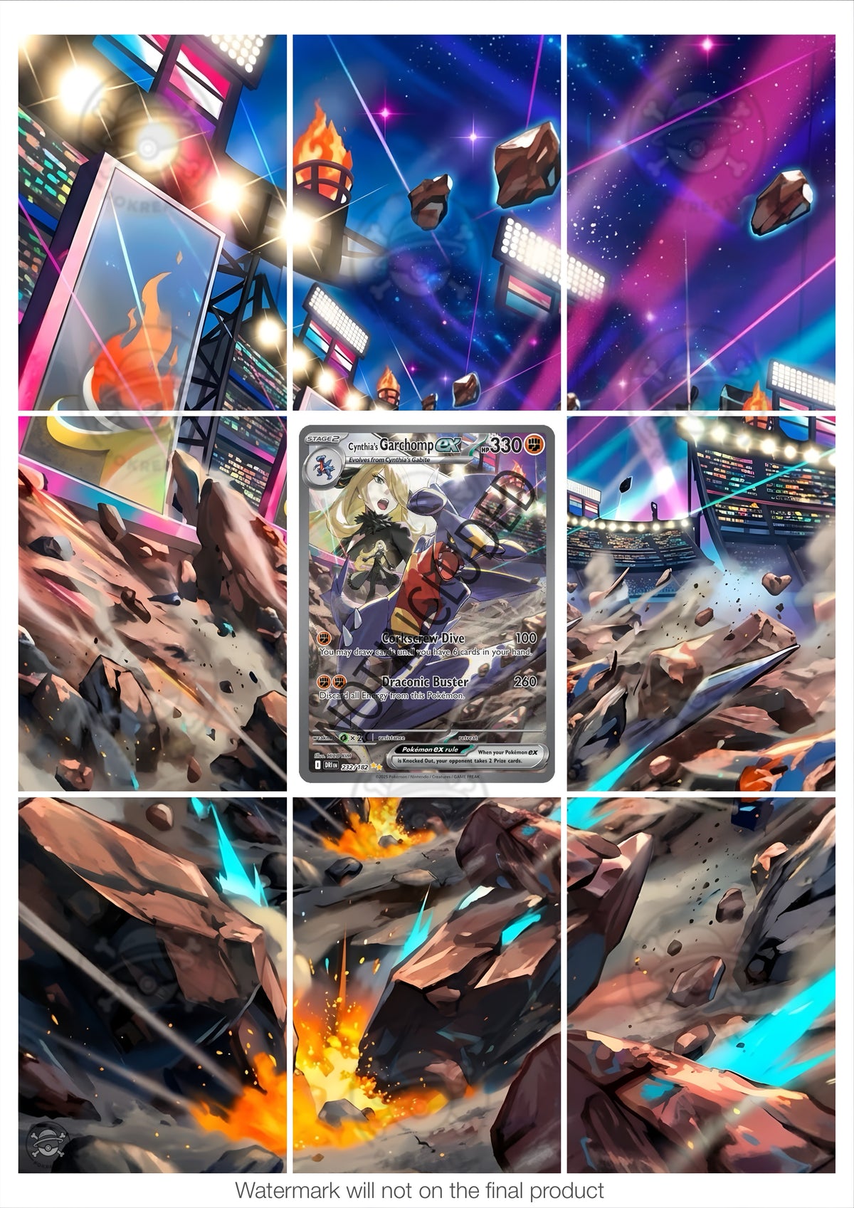 Printable Extended Artwork • Pokémon • Garchomp ex DRI 232/182