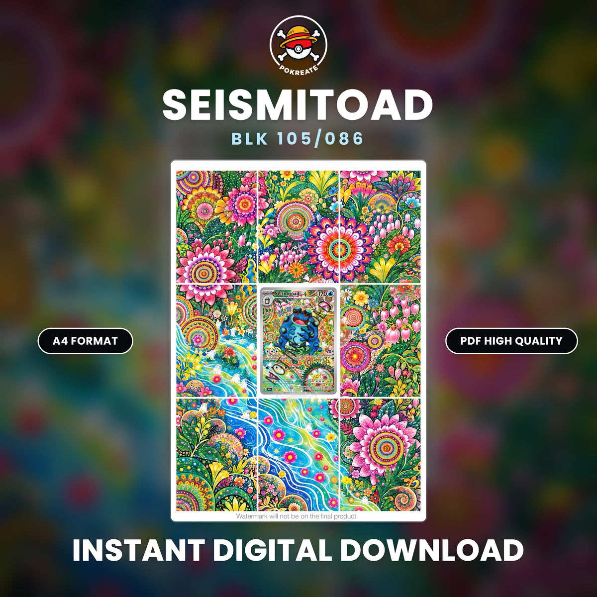 Printable Extended Artwork • Pokémon • Seismitoad BLK 105/086