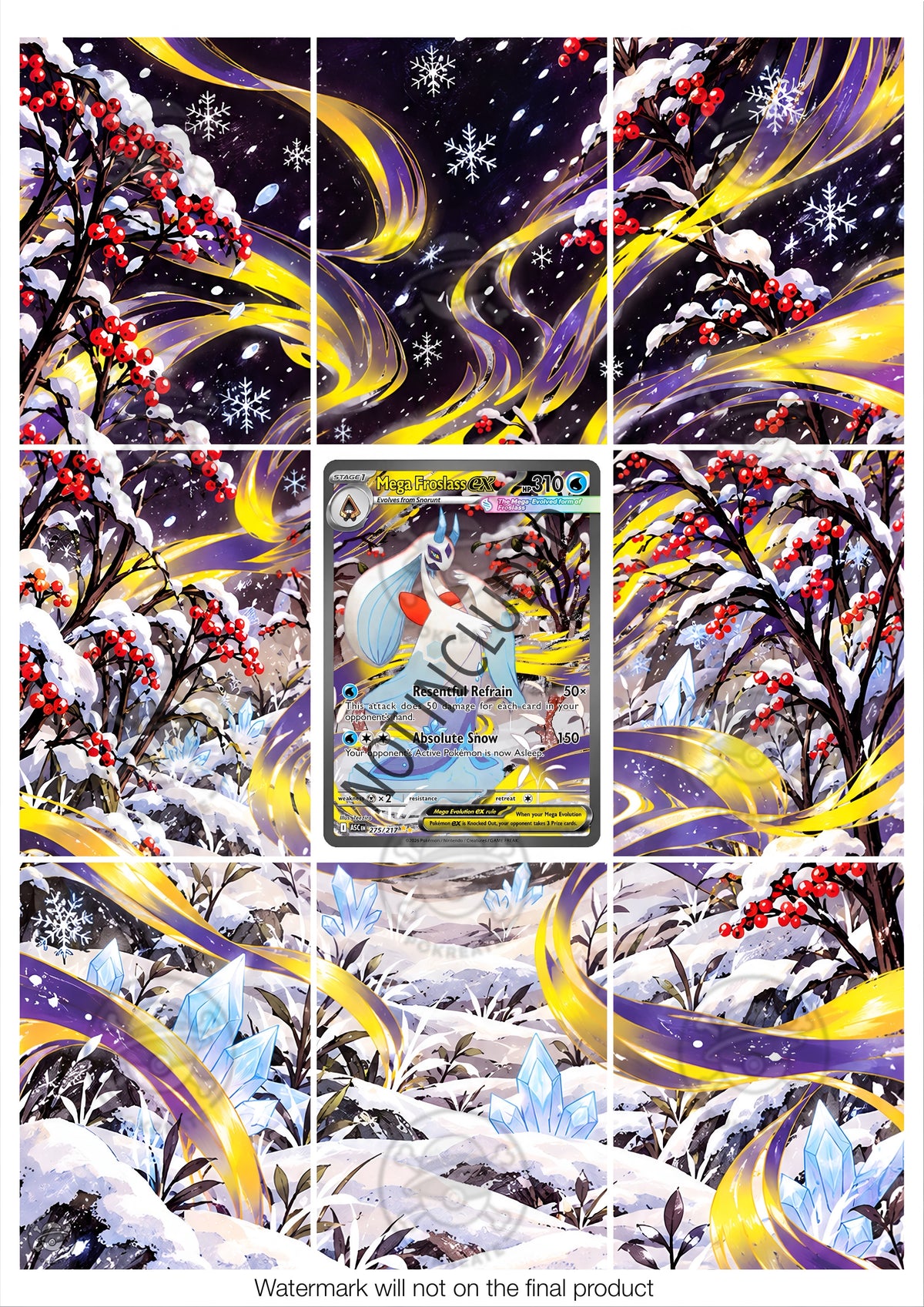 Printable Extended Artwork • Pokémon • Mega Froslass ex ASC 275/217