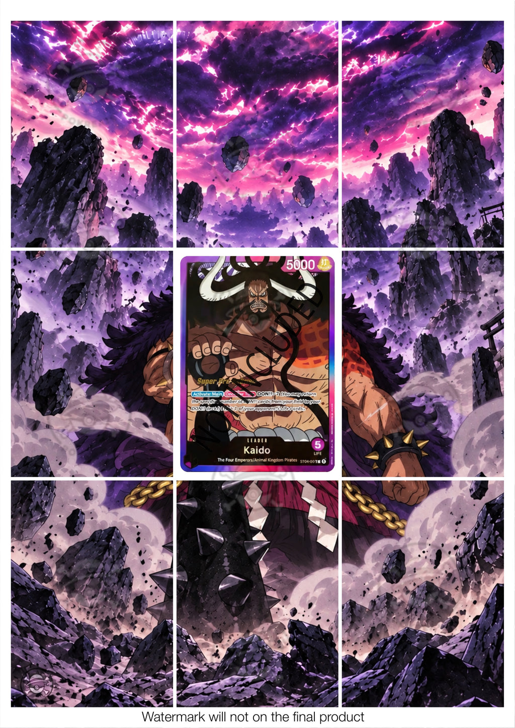 Printable Extended Artwork • One Piece • Kaido Super P-R ST04-001