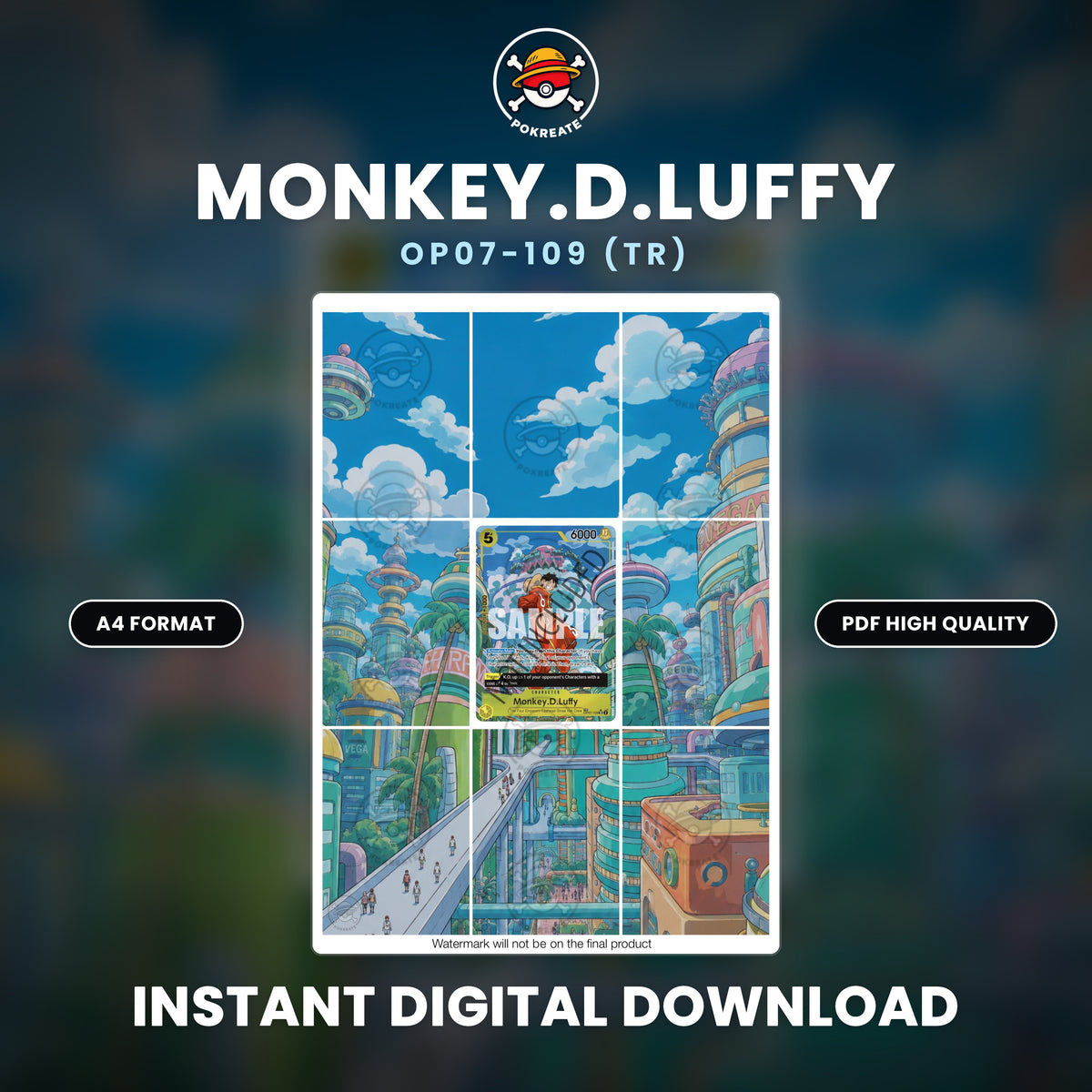 Printable Extended Artwork • One Piece • Luffy TR OP07-109