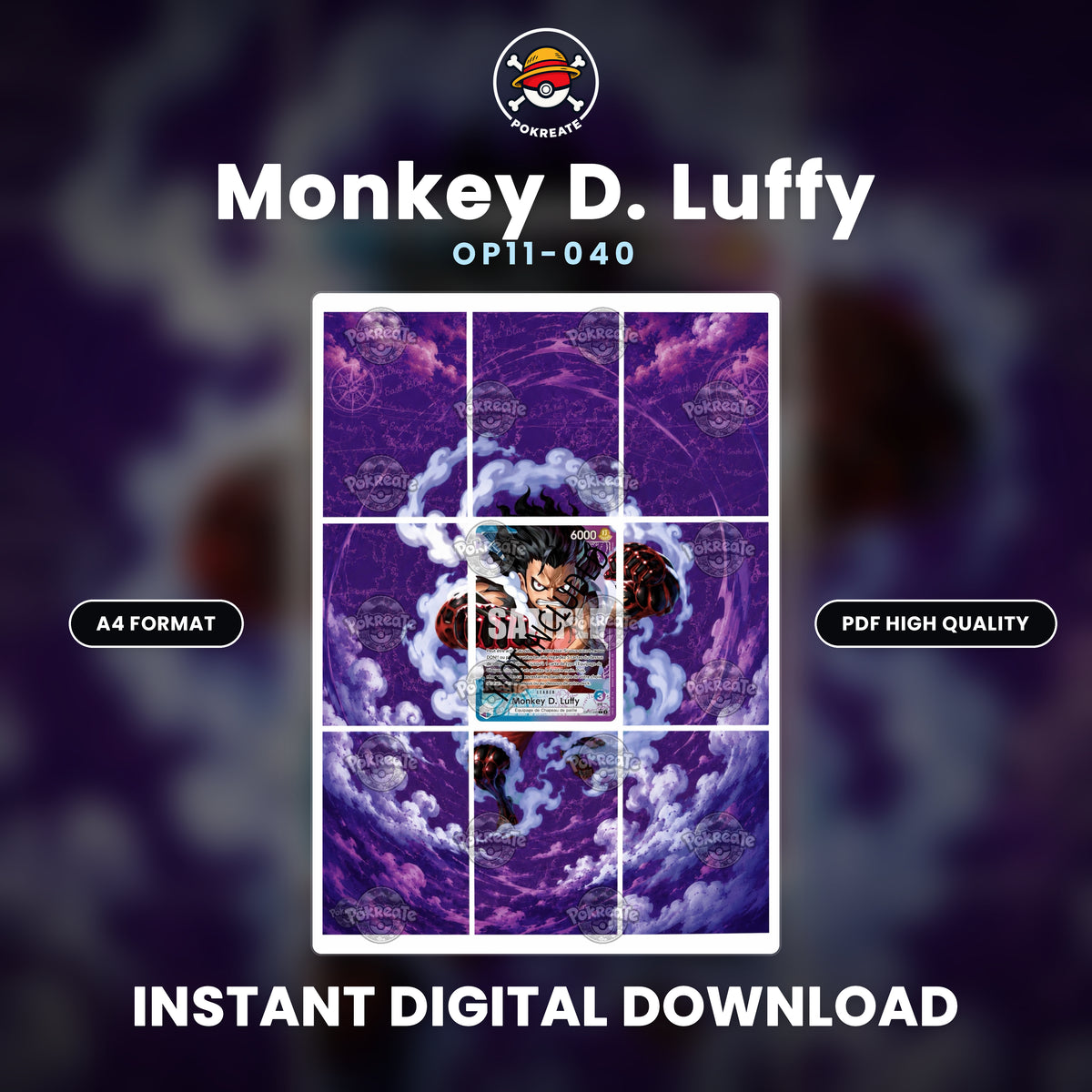 Printable Extended Artwork • One Piece • Luffy Gear 4 OP11-040