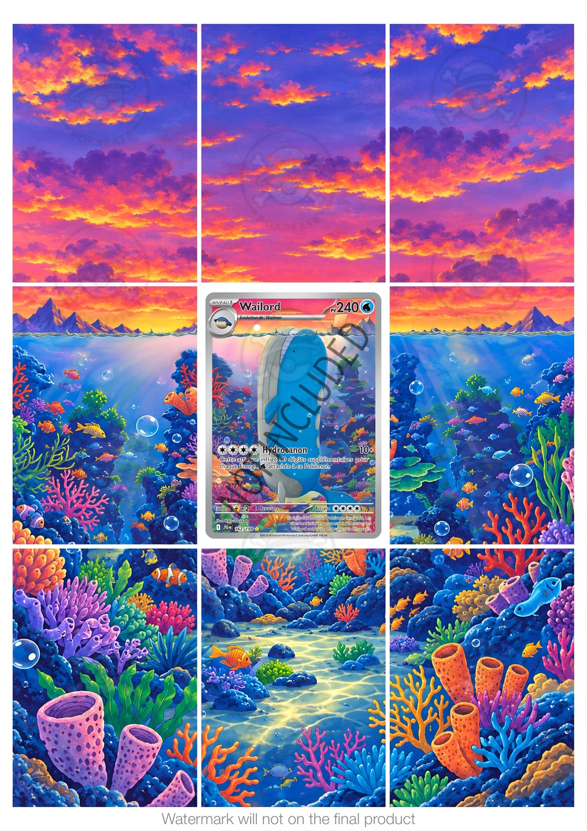 Printable Extended Artwork • Pokémon • Wailord JTG 162/159