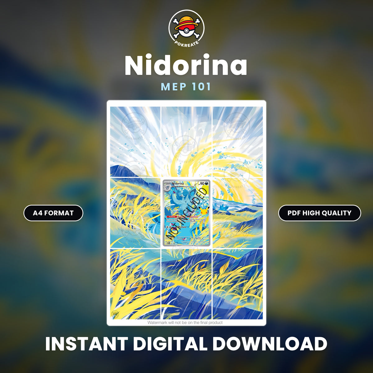 Printable Extended Artwork • Pokémon • Nidorina MEP 101 30th Anniversary