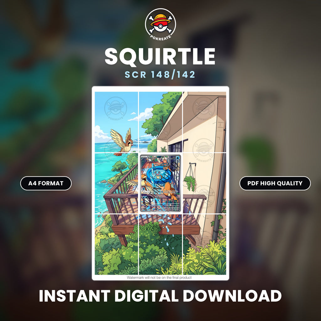 Printable Extended Artwork • Pokémon • Squirtle SCR 148/142