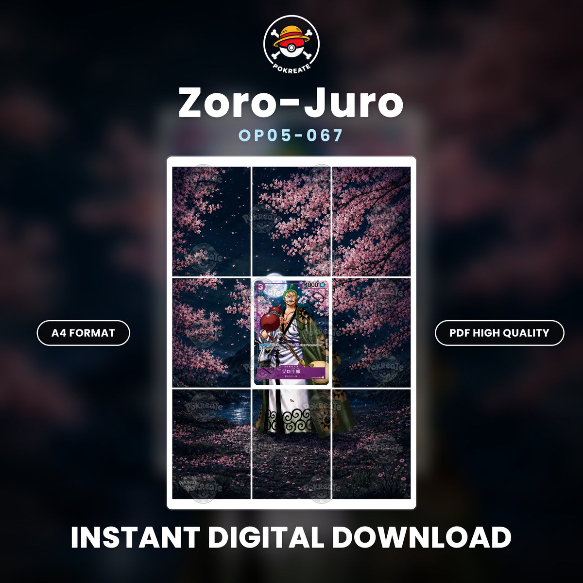 Printable Extended Artwork • One Piece • Zoro OP05-067