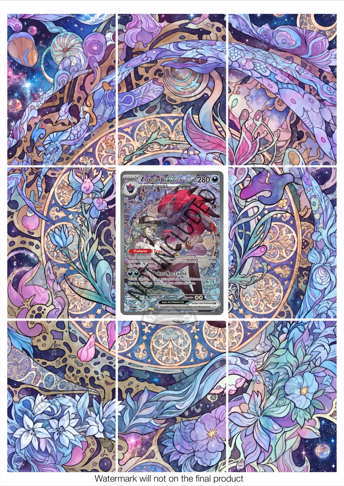 Printable Extended Artwork • Pokémon • N’s Zoroark ex 286/217