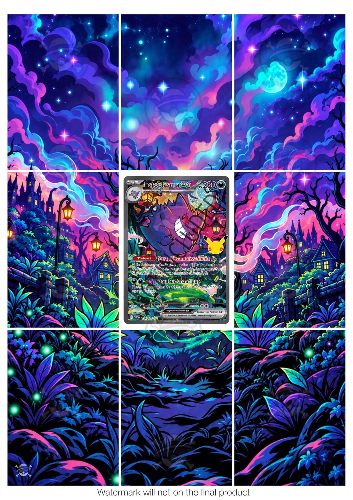 Printable Extended Artwork • Pokémon • Gengar 2 Alt. 154/128 - 30th Anniversary