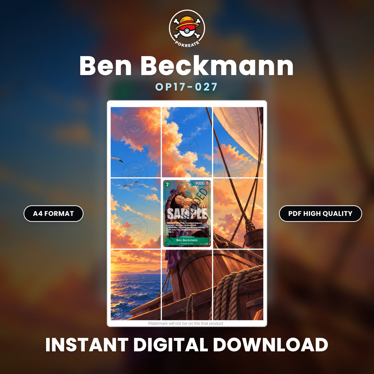 Printable Extended Artwork • One Piece • Ben Beckmann OP17-027