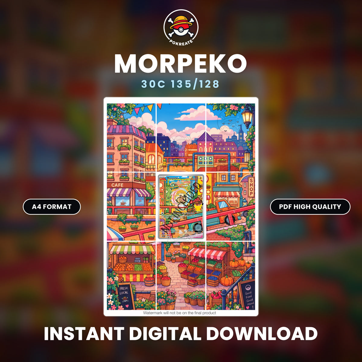 Printable Extended Artwork • Pokémon • Morpeko 135/128 - 30th Anniversary