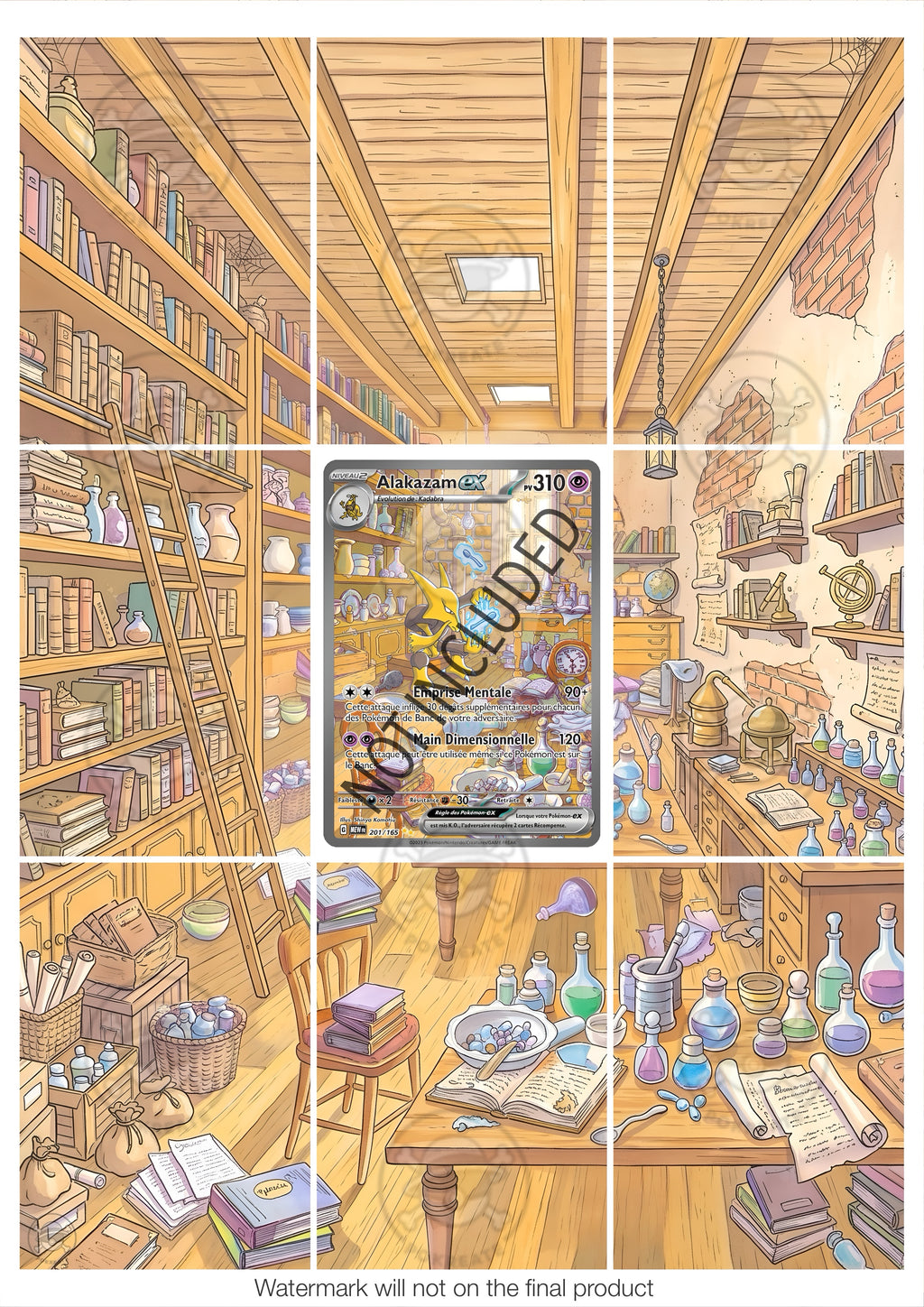 Printable Extended Artwork • Pokémon • Alakazam MEW 201/165