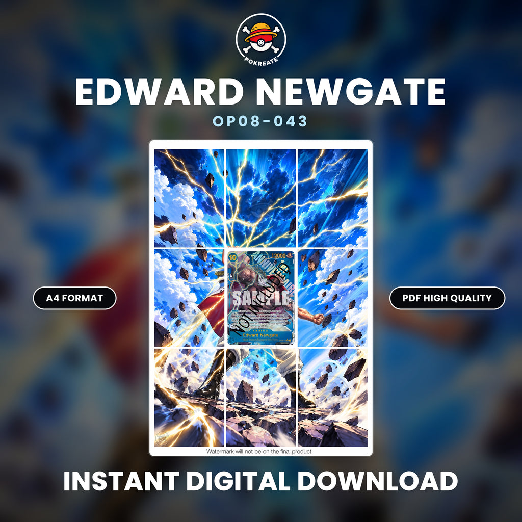 Printable Extended Artwork • One Piece • Edward Newgate 1st Anniversary OP08-043
