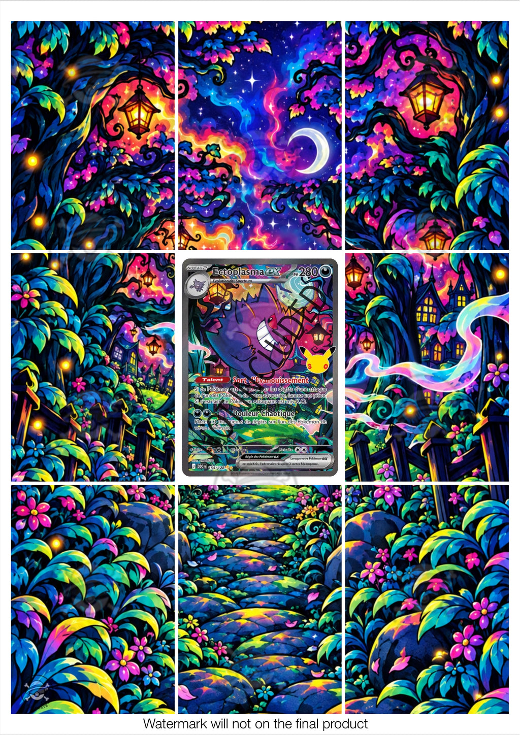 Printable Extended Artwork • Pokémon • Gengar Alt. 154/128 - 30th Anniversary