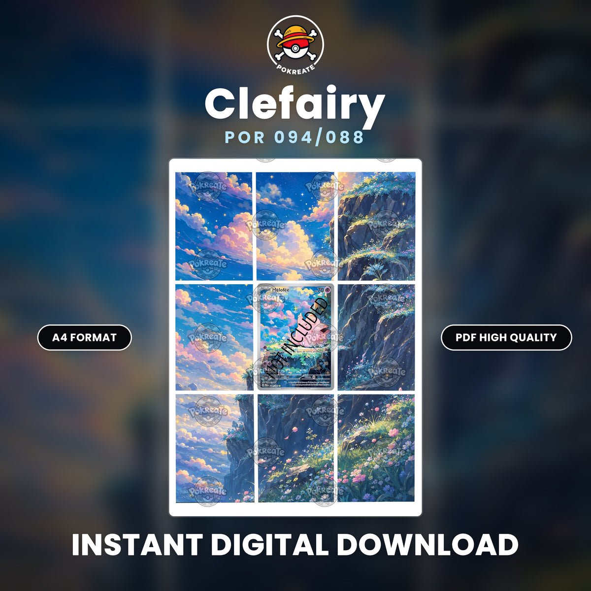 Printable Extended Artwork • Pokémon • Clefairy (POR) 094/088