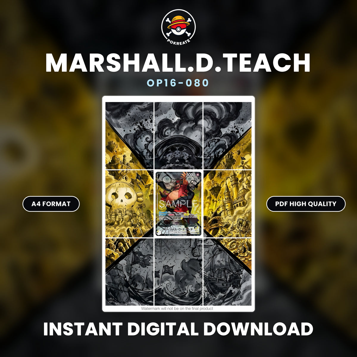Printable Extended Artwork • One Piece • Marshall D. Teach OP16-080