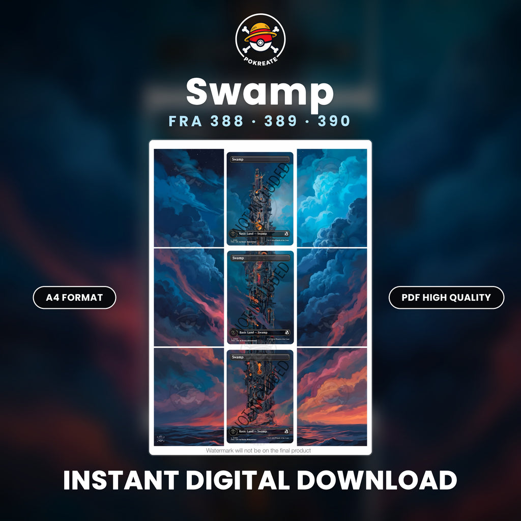Printable Extended Artwork • Magic TG • Pack x5 - Basic Lands FRA