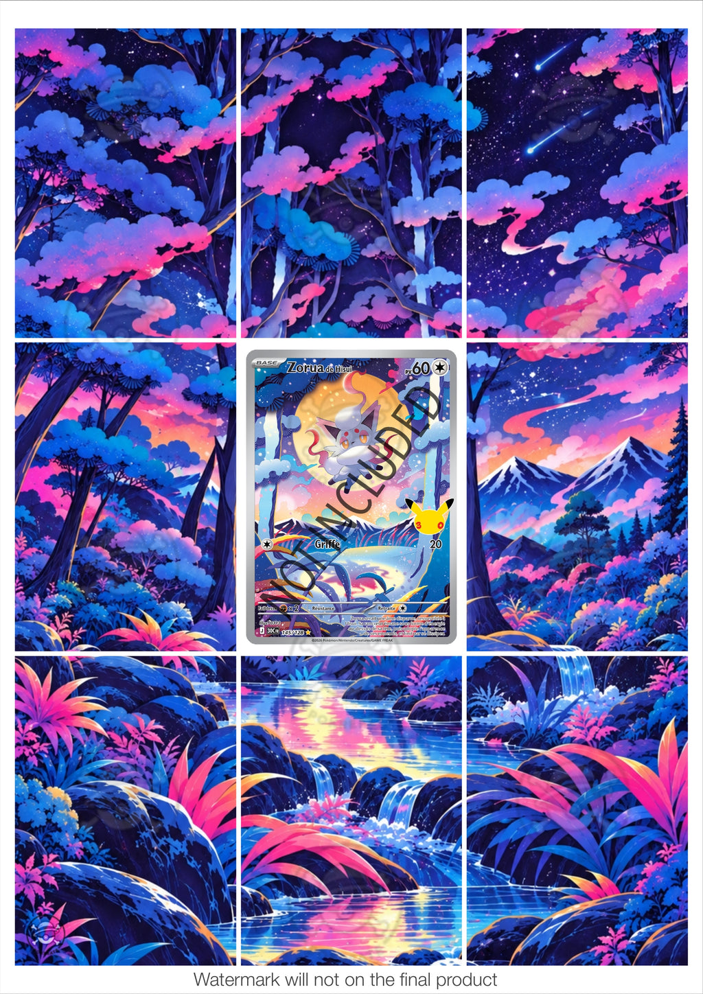 Printable Extended Artwork • Pokémon • Zorua 145/128 - 30th Anniversary