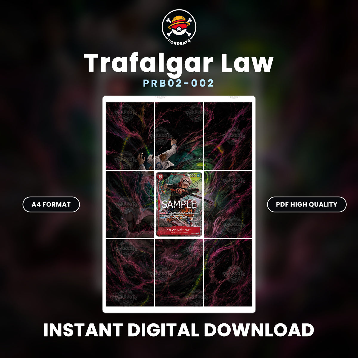 Printable Extended Artwork • One Piece • Trafalgar Law PRB02-002