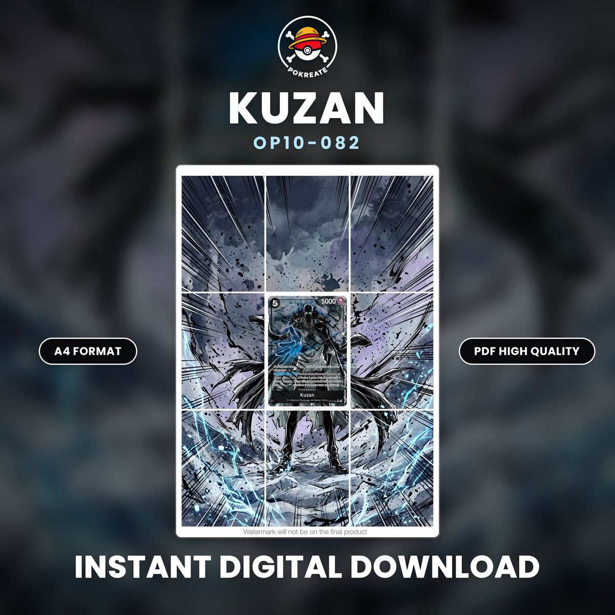 Printable Extended Artwork • One Piece • Kuzan OP10-086