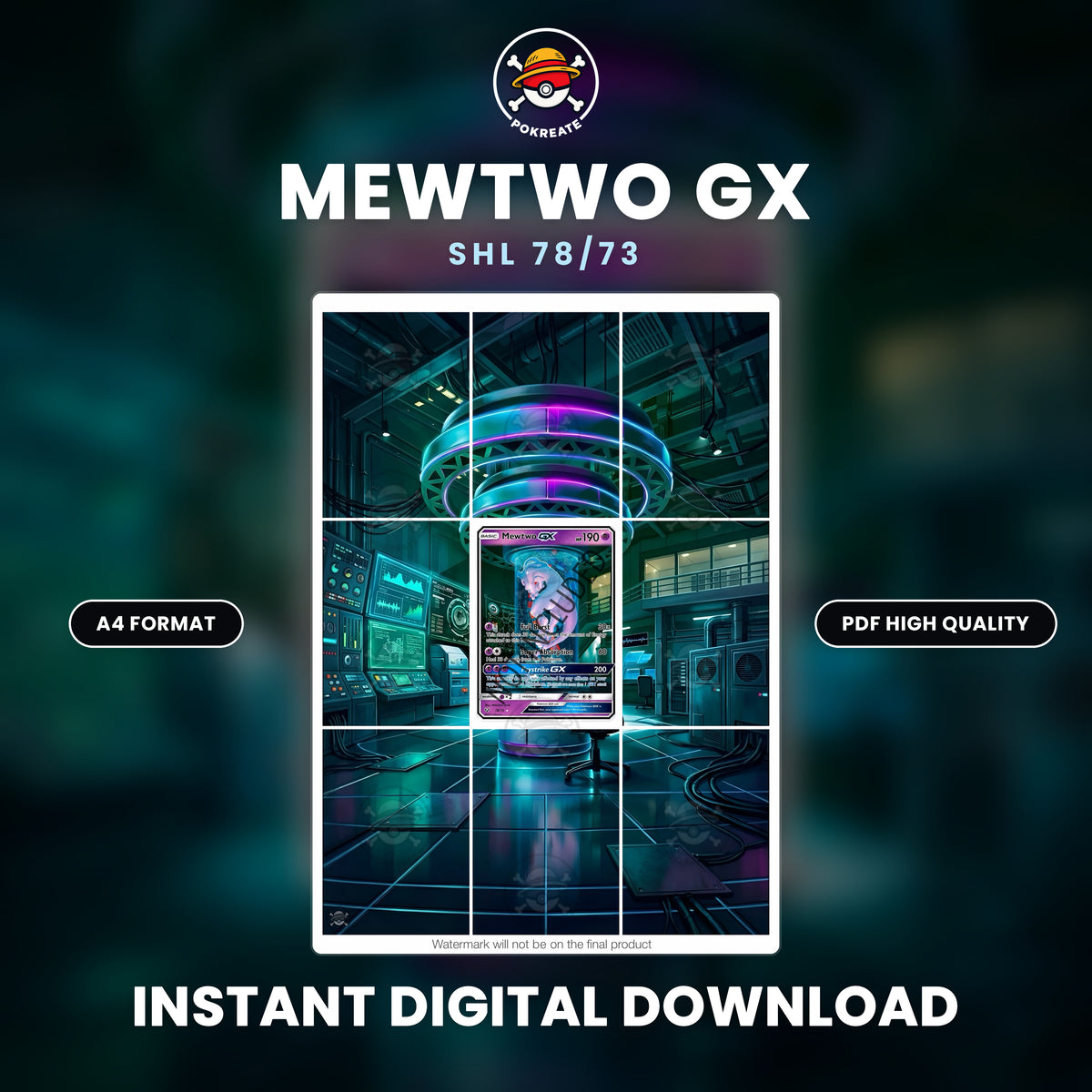 Printable Extended Artwork • Pokémon • Mewtwo GX 78/73