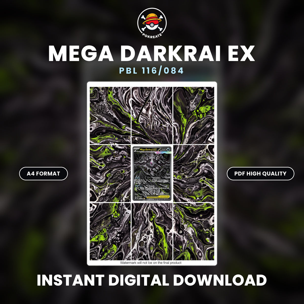 Printable Extended Artwork • Pokémon • Mega Darkrai EX 116/084