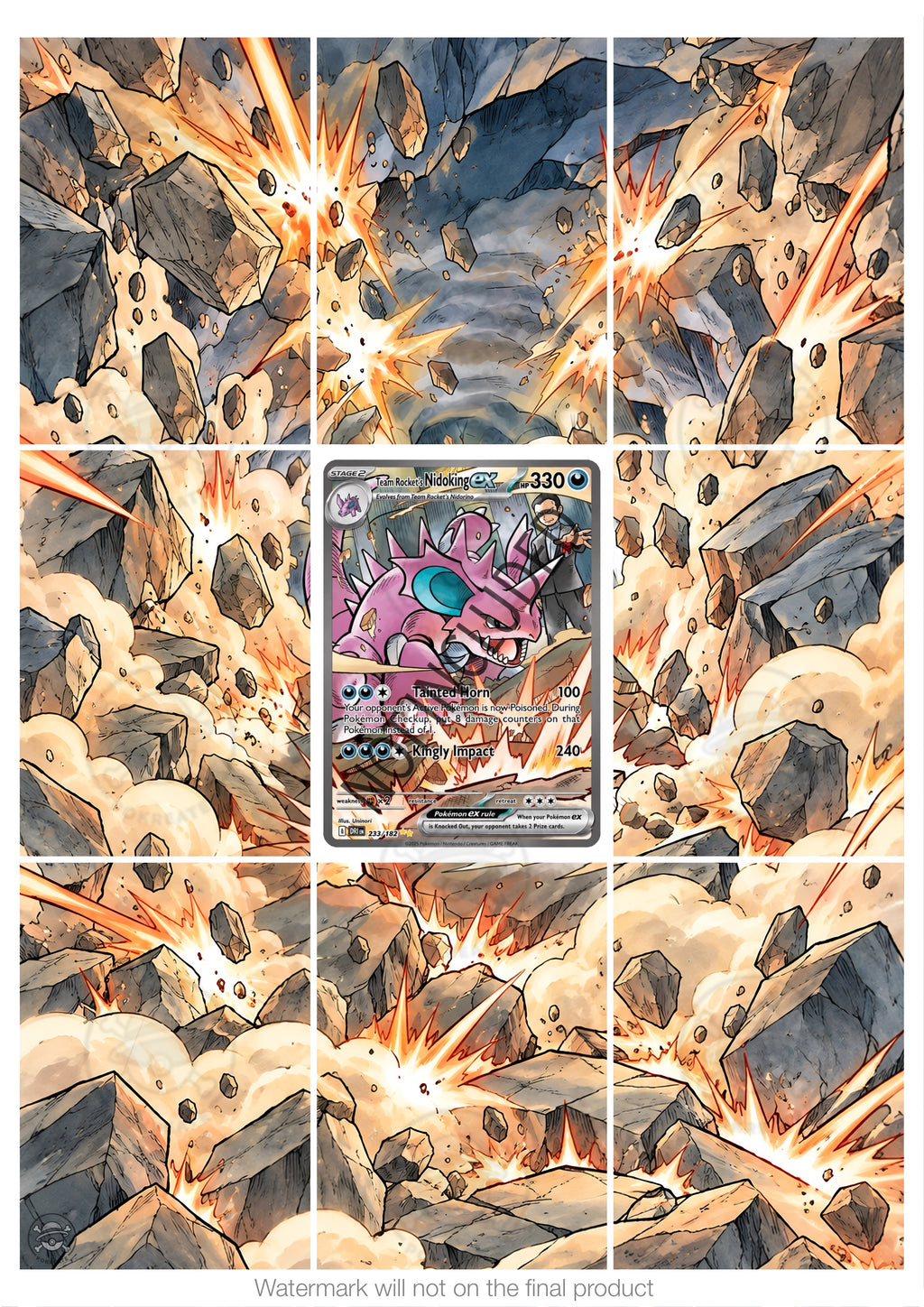 Printable Extended Artwork • Pokémon • Nidoking Ex DRI 233/182