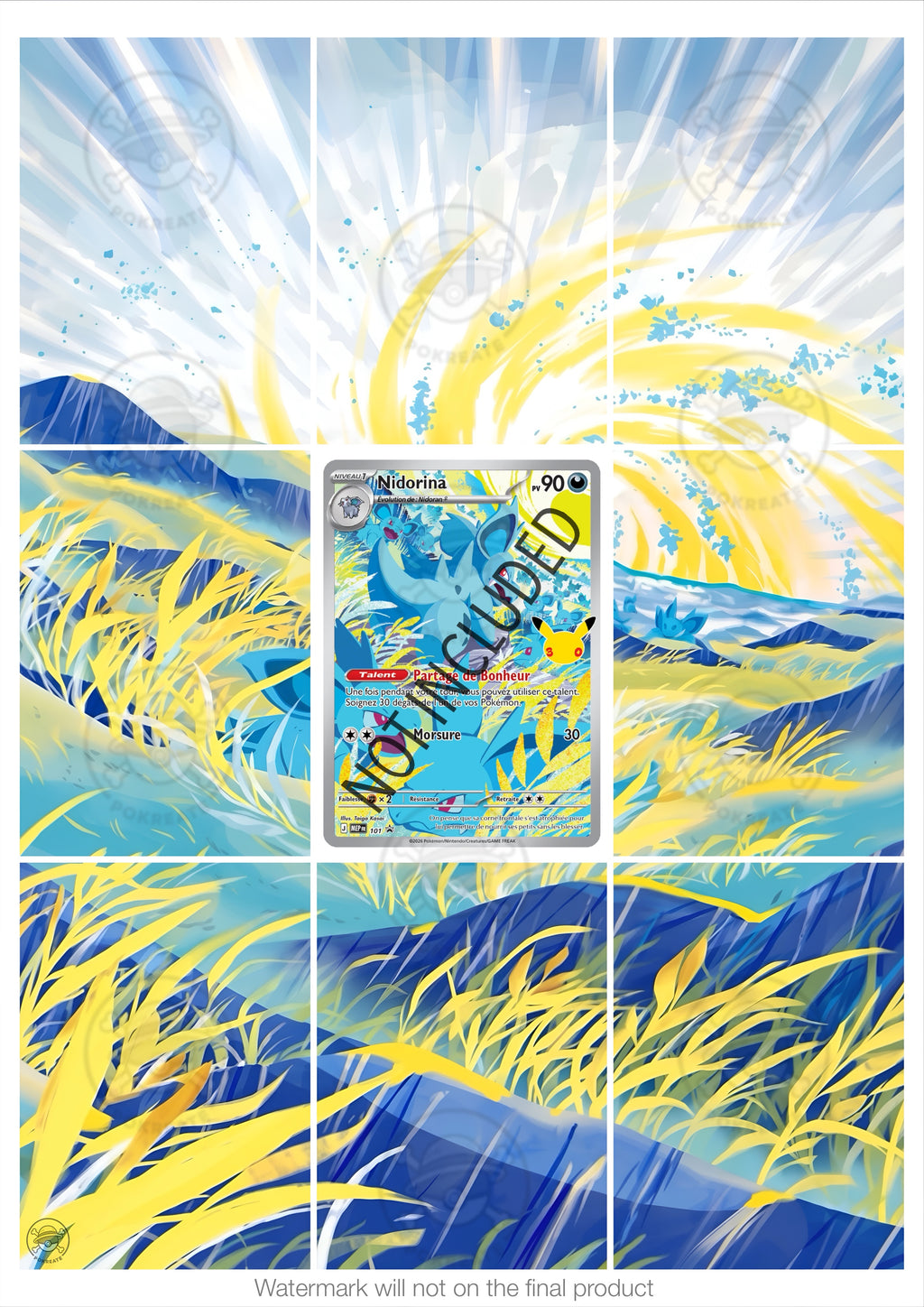 Printable Extended Artwork • Pokémon • Nidorina MEP 101 30th Anniversary
