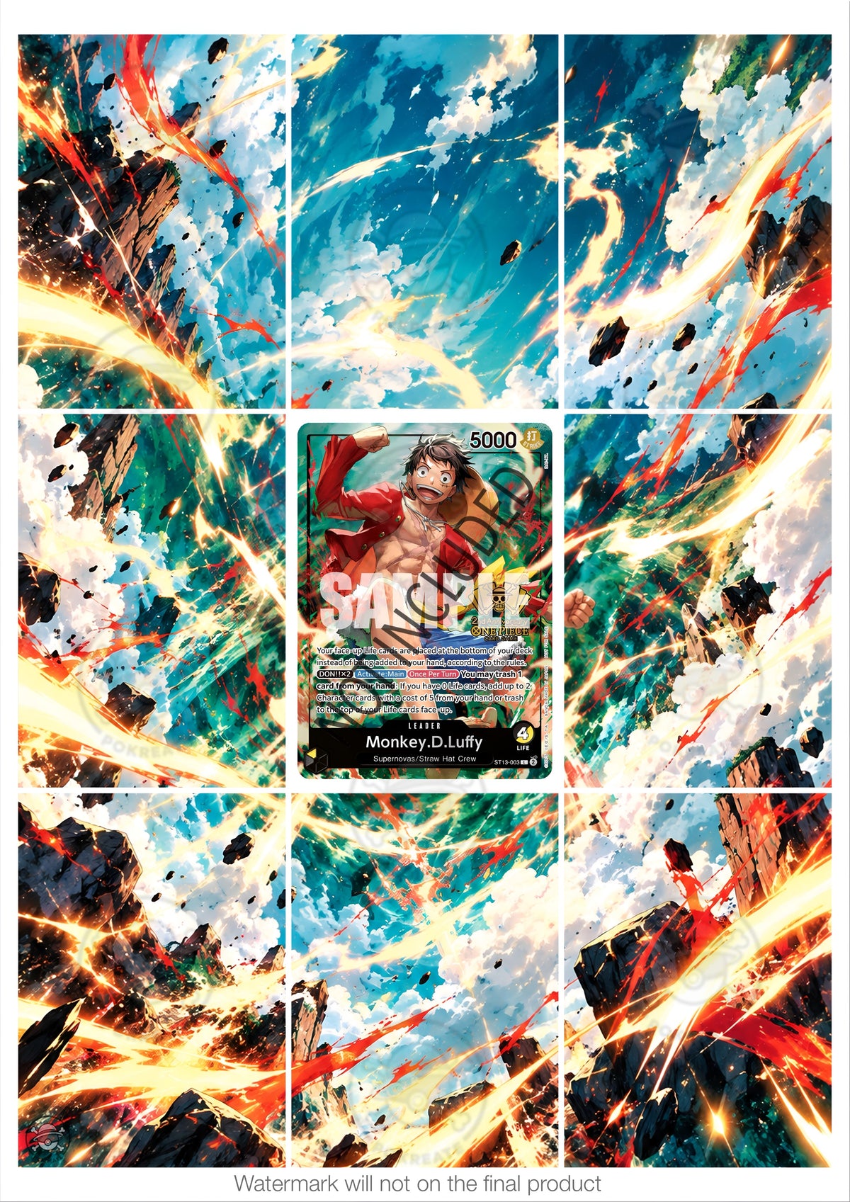Printable Extended Artwork • One Piece • Luffy ST13-003
