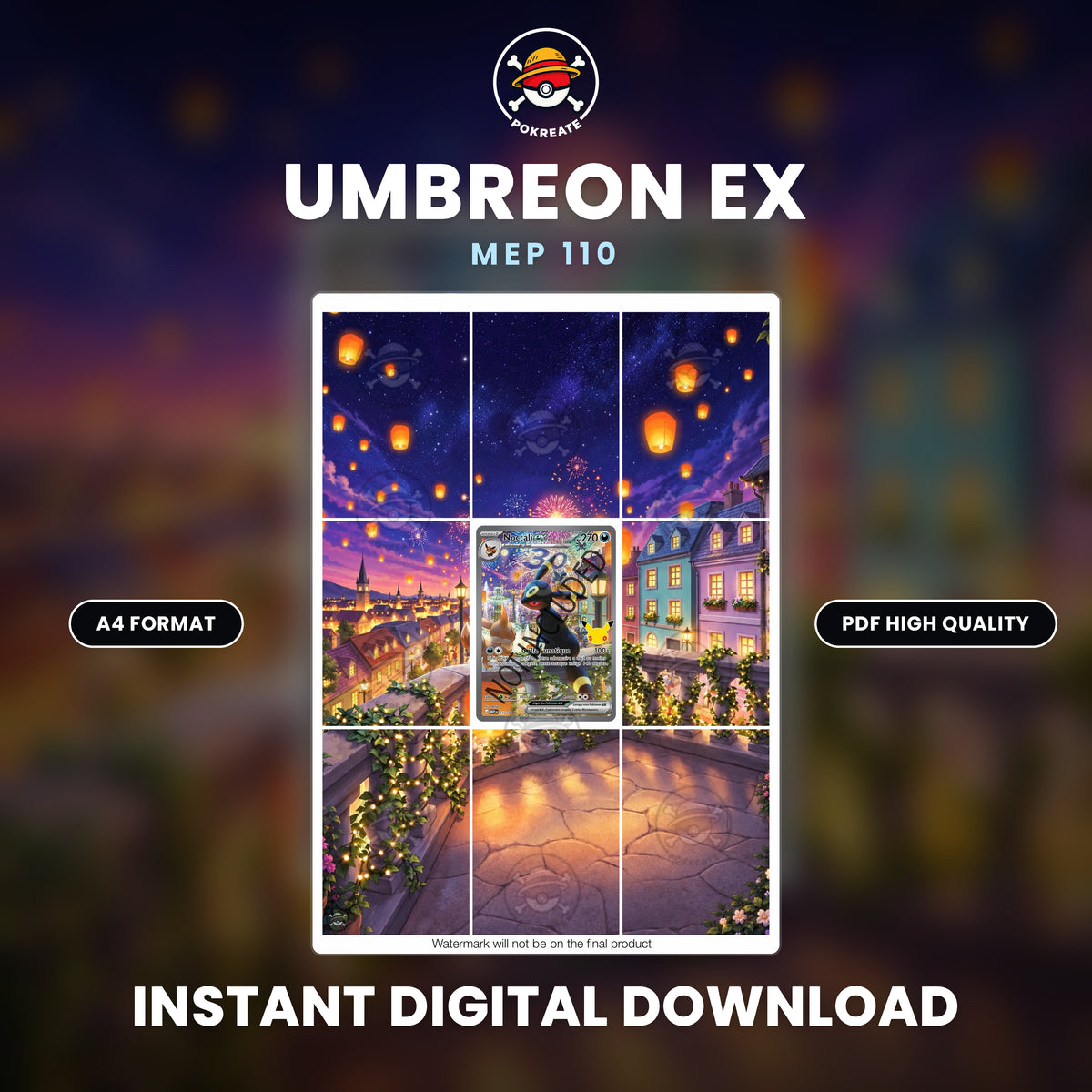 Printable Extended Artwork • Pokémon • Umbreon MEP 110 - 30th Anniversary