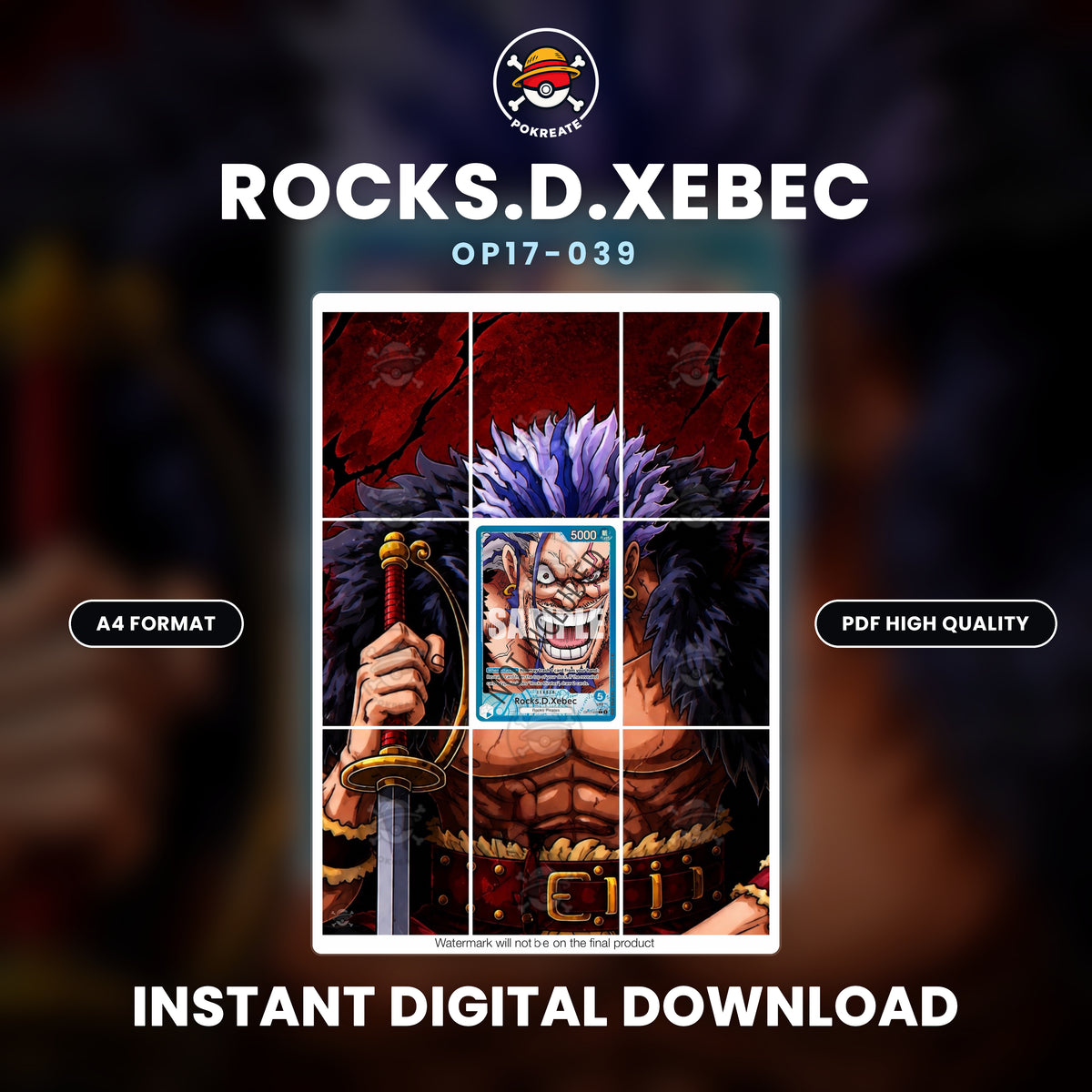Printable Extended Artwork • One Piece • Rocks D. Xebec OP17-039