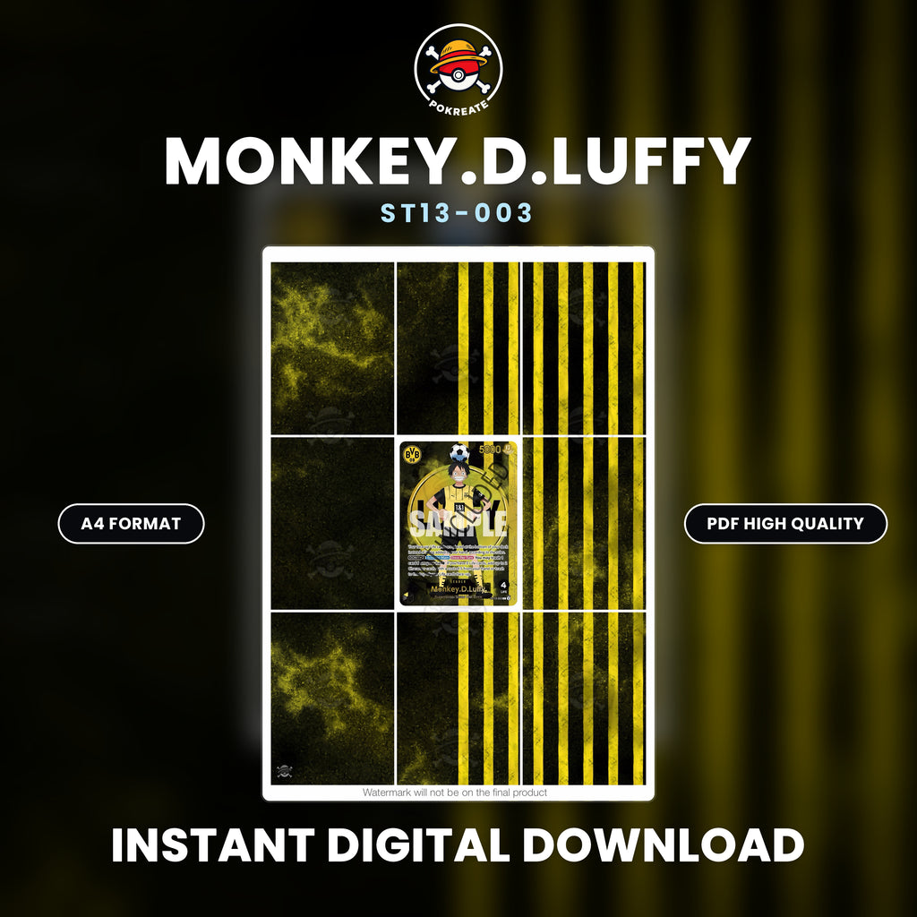 Printable Extended Artwork • One Piece • Luffy Dortmund ST13-003
