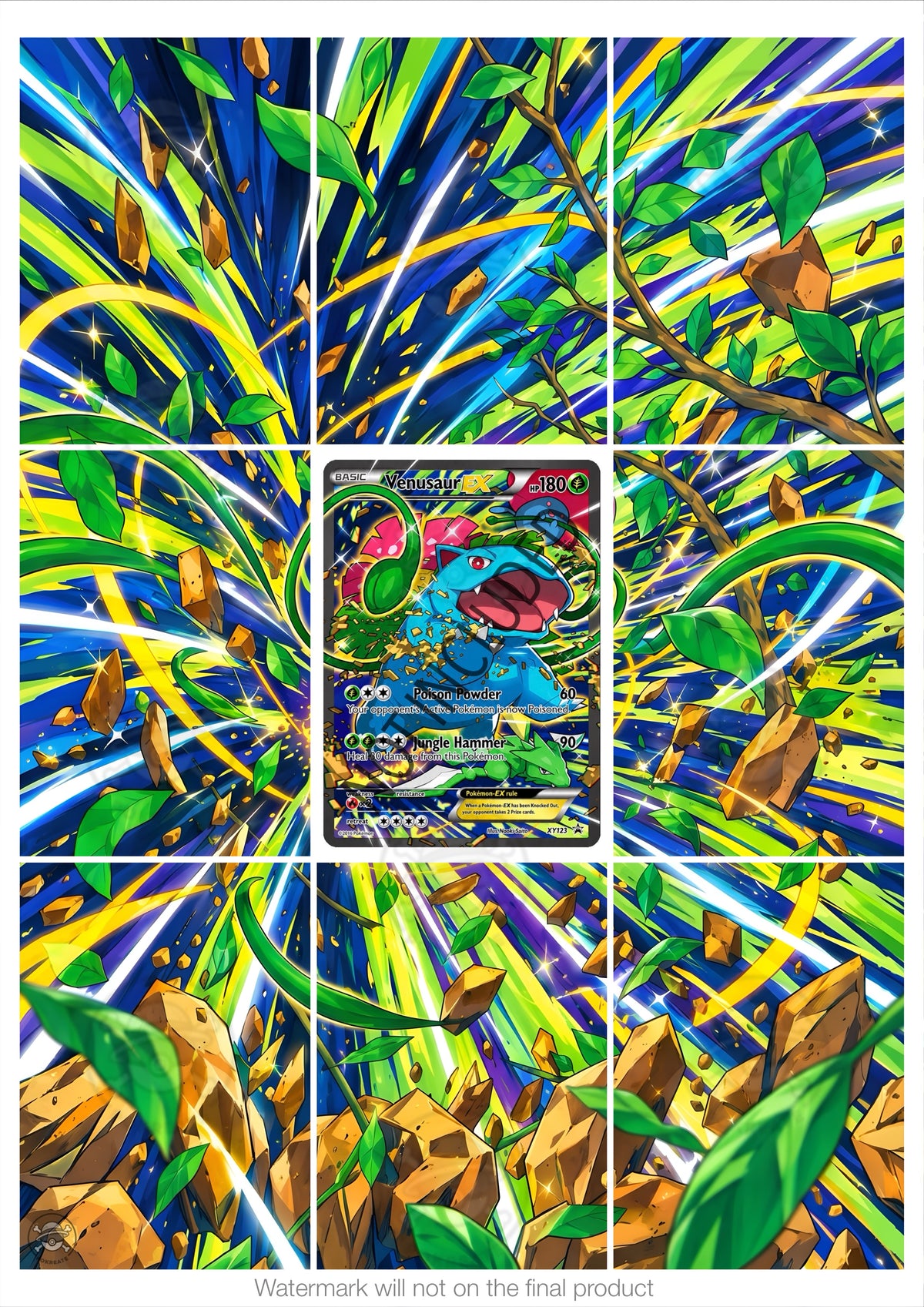 Printable Extended Artwork • Pokémon • Venusaur YX123 Promo