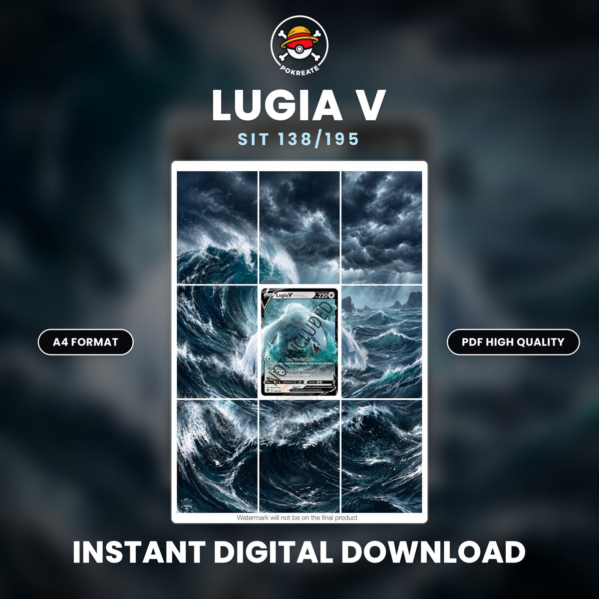 Printable Extended Artwork • Pokémon • Lugia V 138/195
