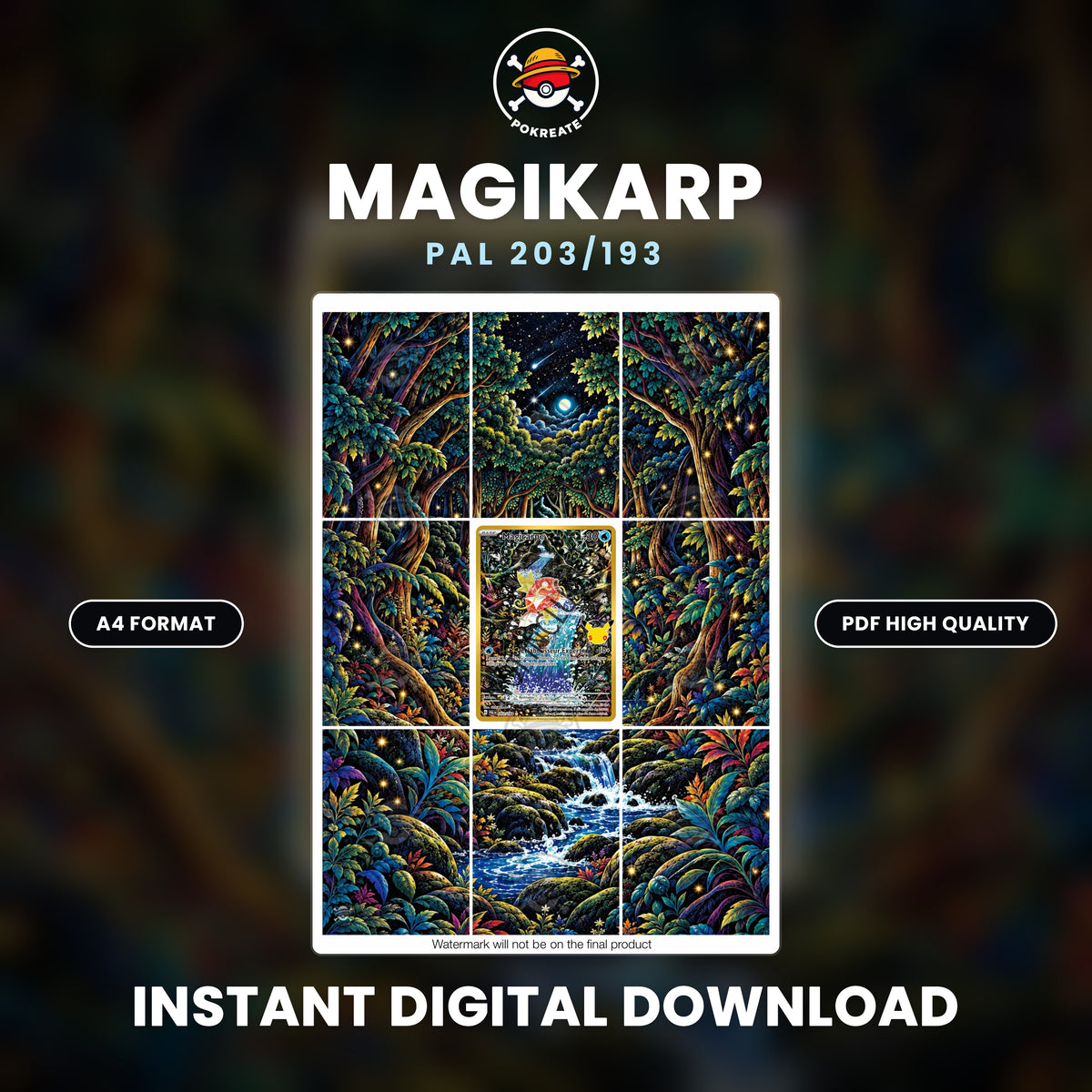 Printable Extended Artwork • Pokémon • Magikarp Reprint 203/193 - 30th Anniversary