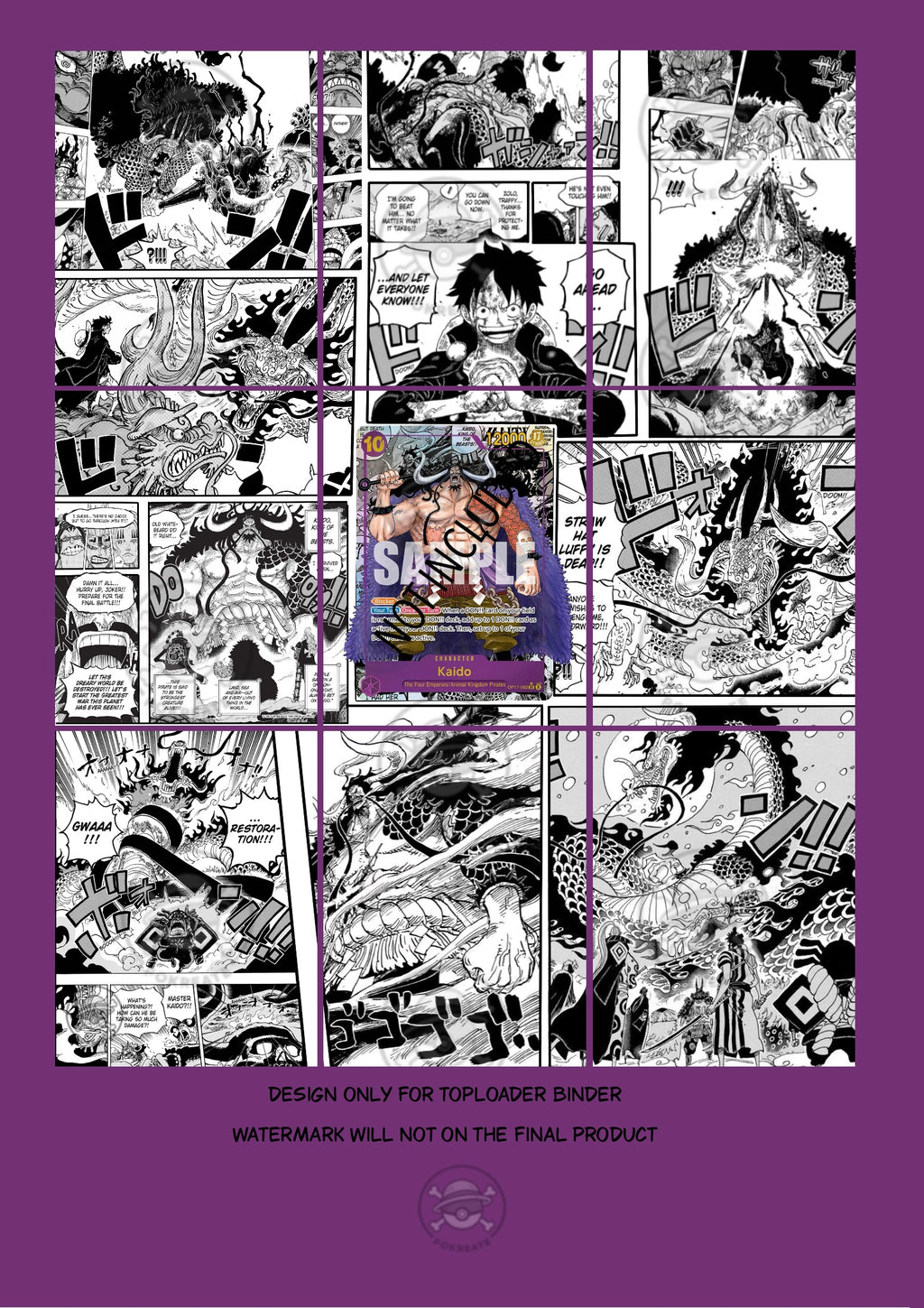 Printable Extended Artwork Toploader • One Piece • Kaido Manga OP17-062