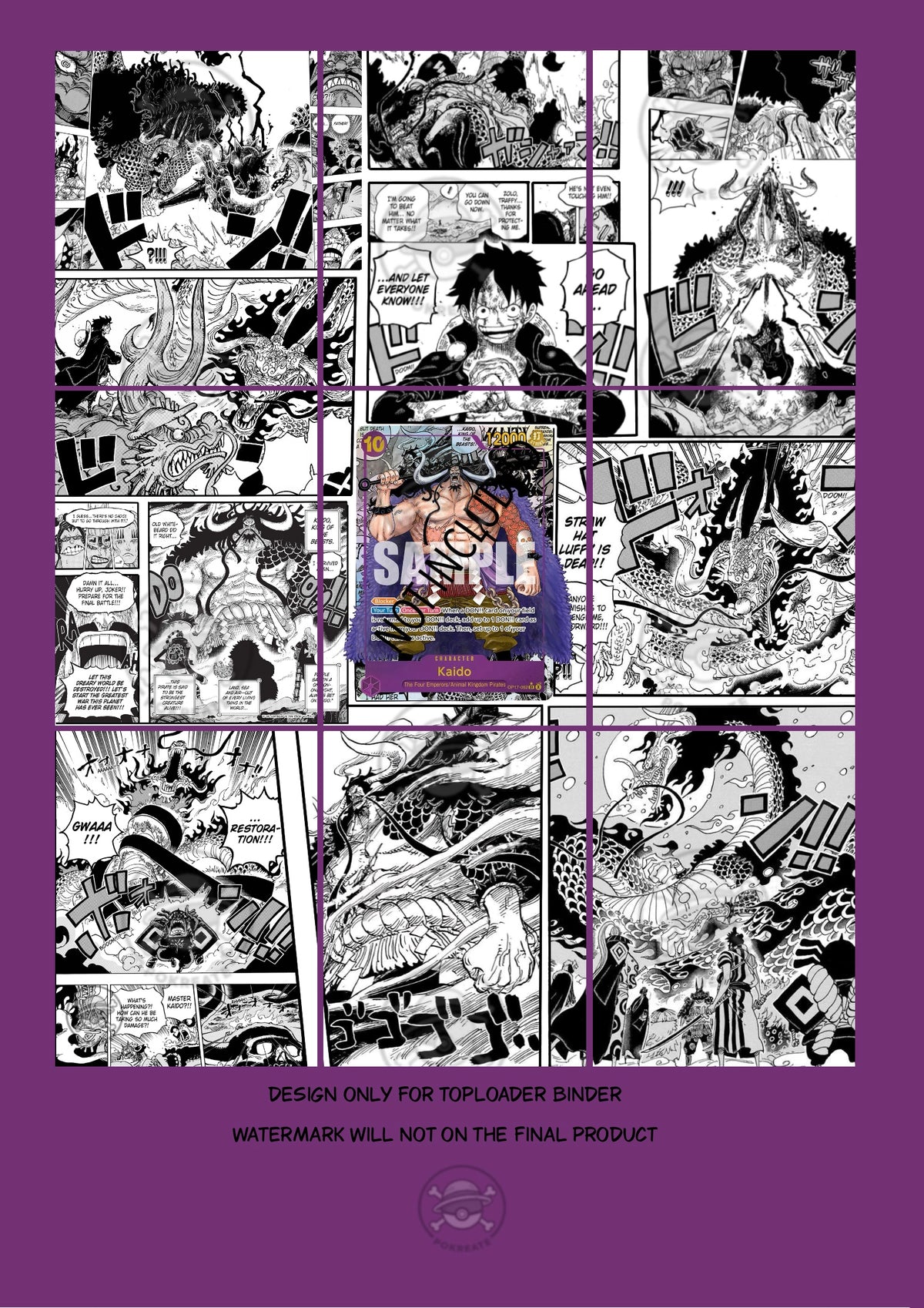 Printable Extended Artwork Toploader • One Piece • Kaido Manga OP17-062