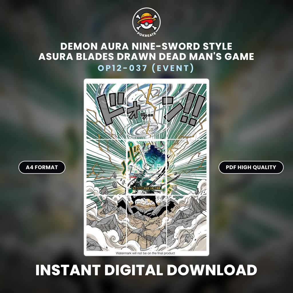 Printable Extended Artwork • One Piece • Zoro Demon Aura Event OP12-037