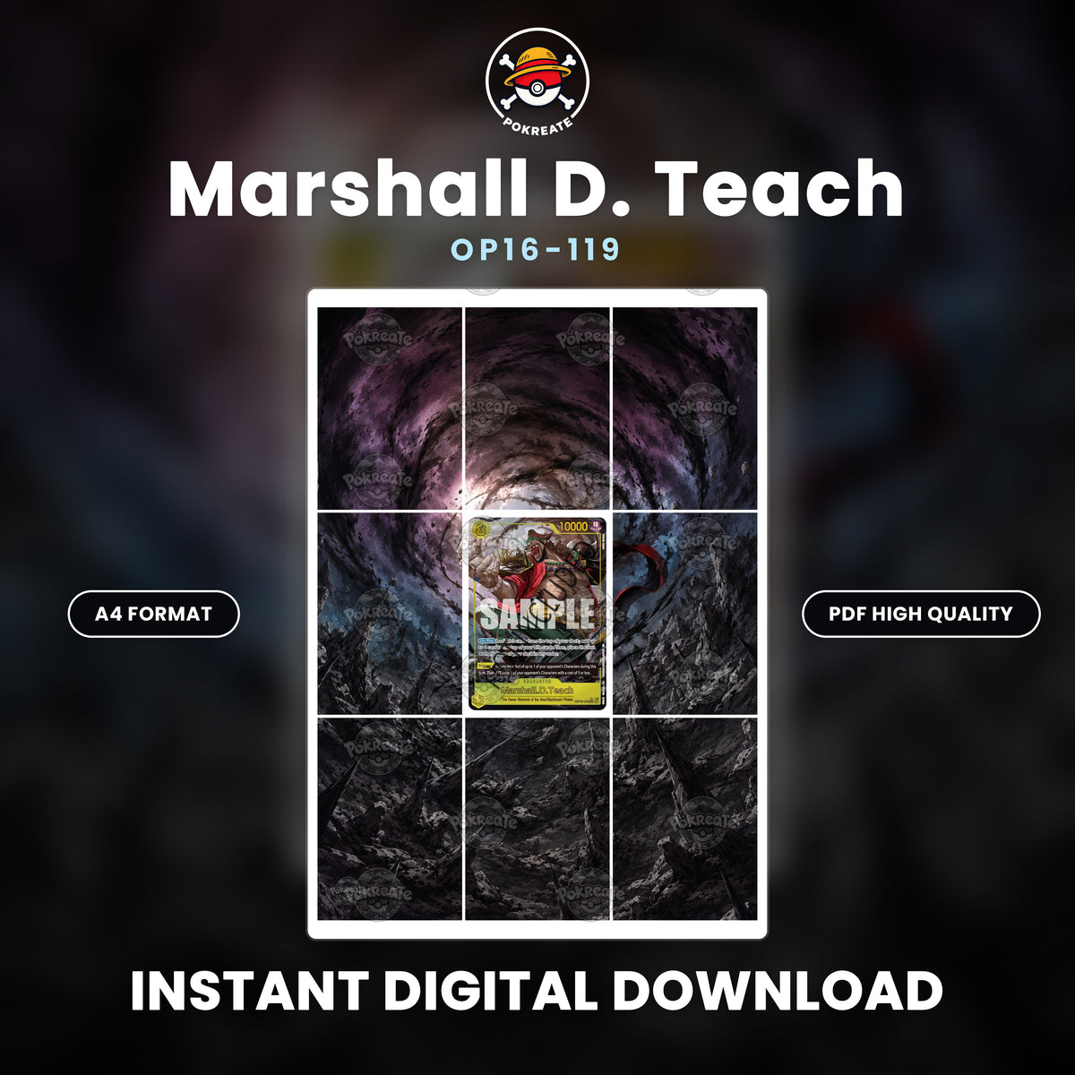 Printable Extended Artwork • One Piece • Marshall D. Teach OP16-119