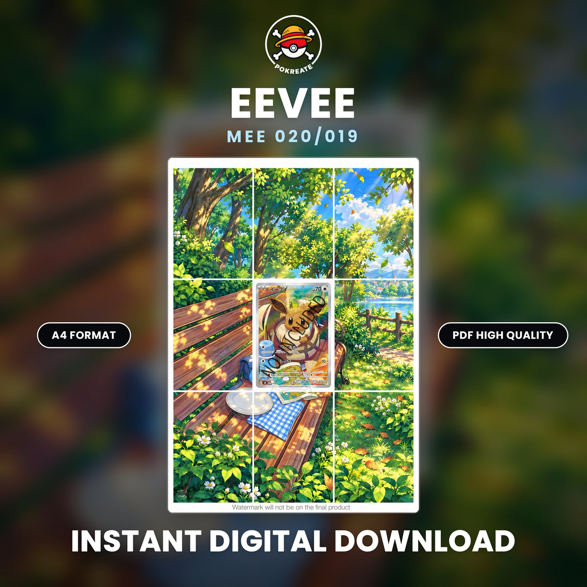 Printable Extended Artwork • Pokémon • Eevee MEE 020/019
