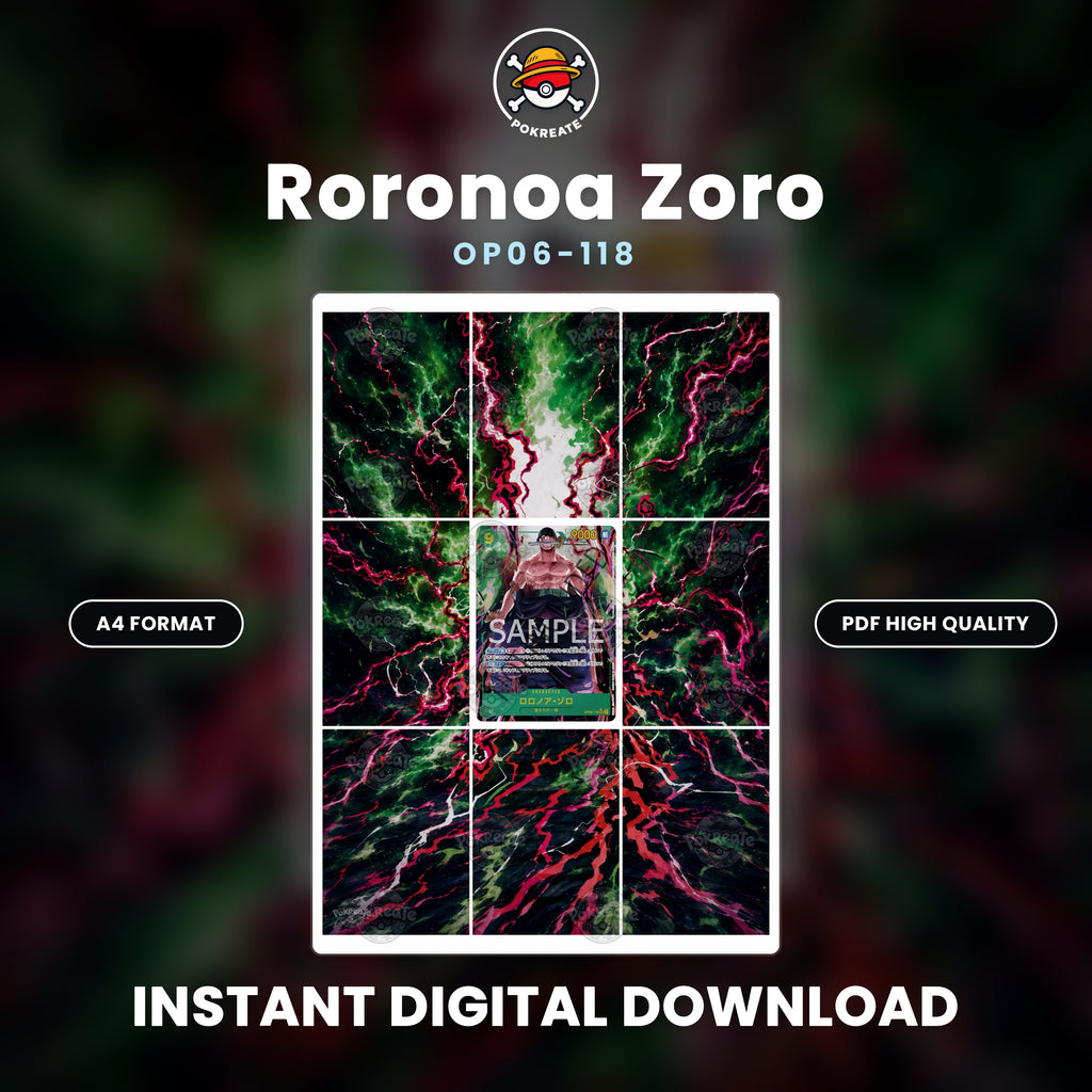 Printable Extended Artwork • One Piece • Zoro OP06-118