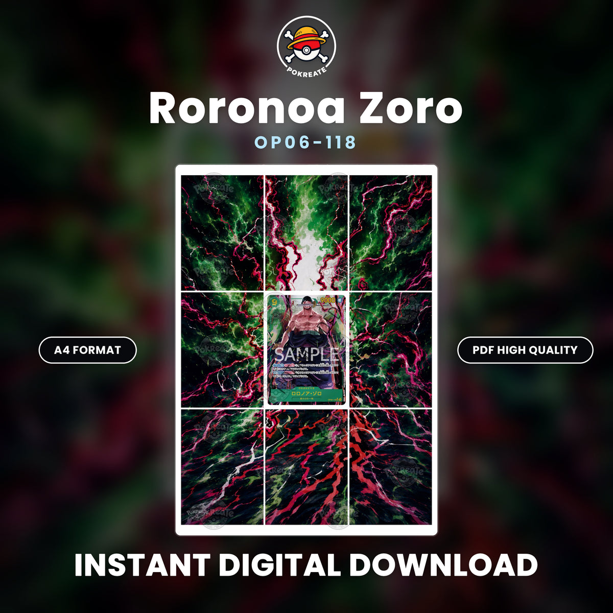 Printable Extended Artwork • One Piece • Zoro OP06-118