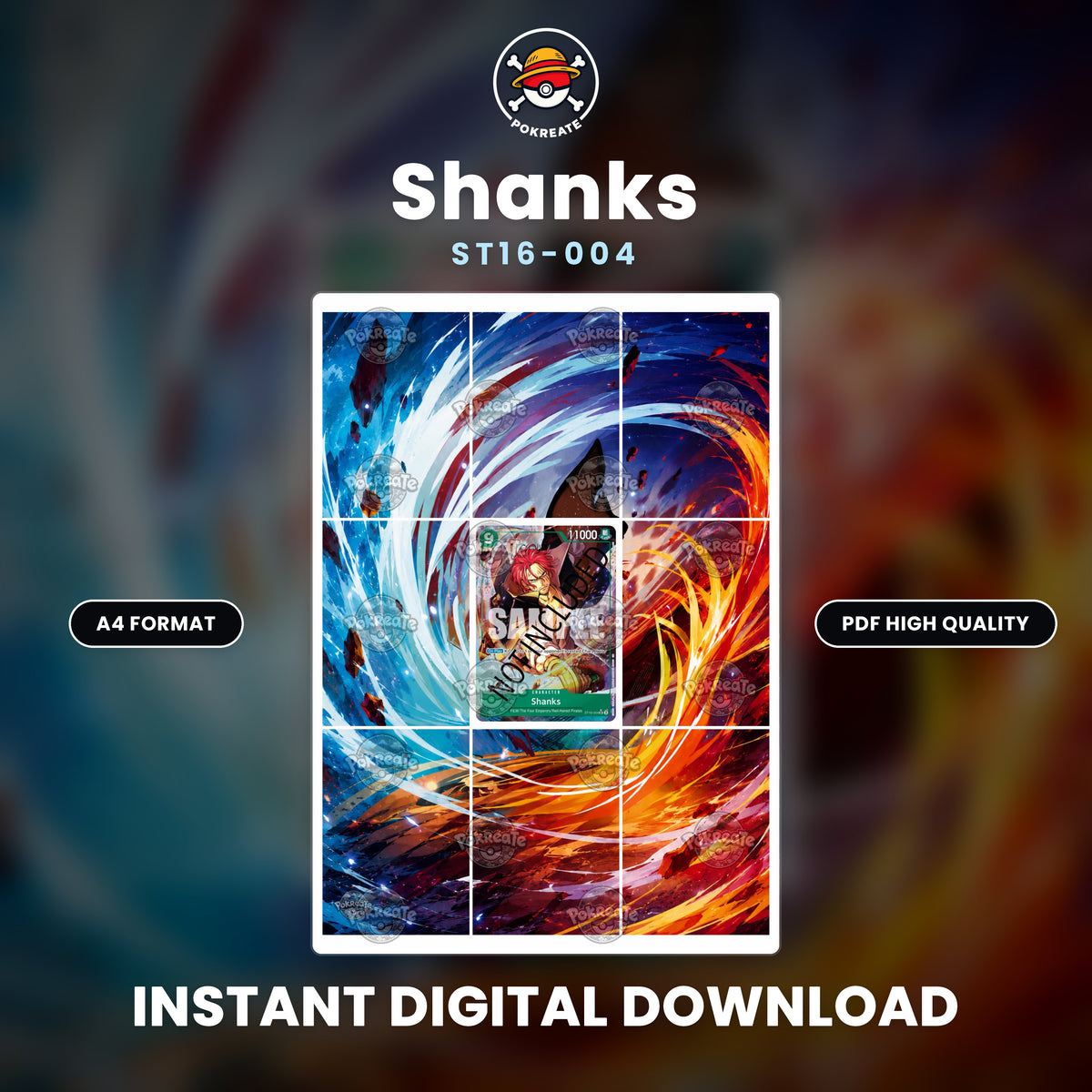 Printable Extended Artwork • One Piece • Shanks ST16-004