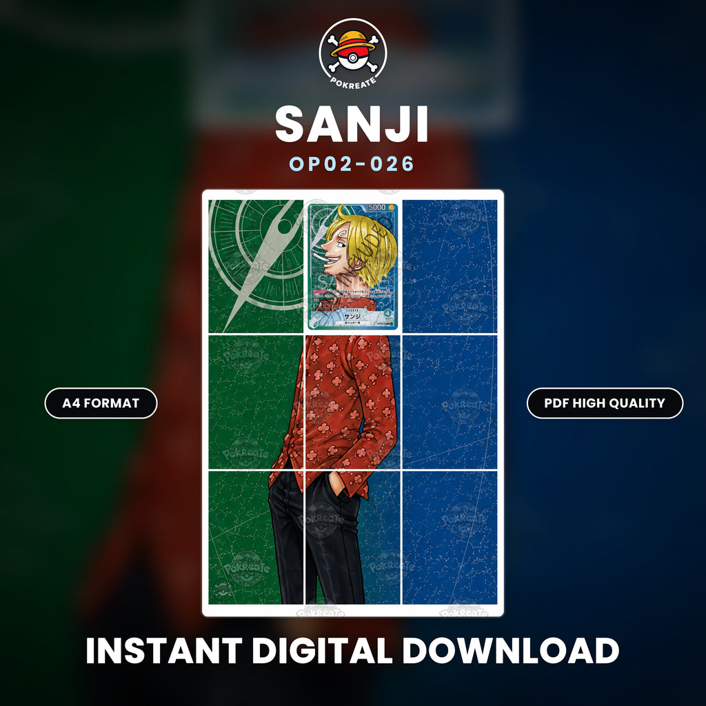 Printable Extended Artwork • One Piece • Sanji OP02-026