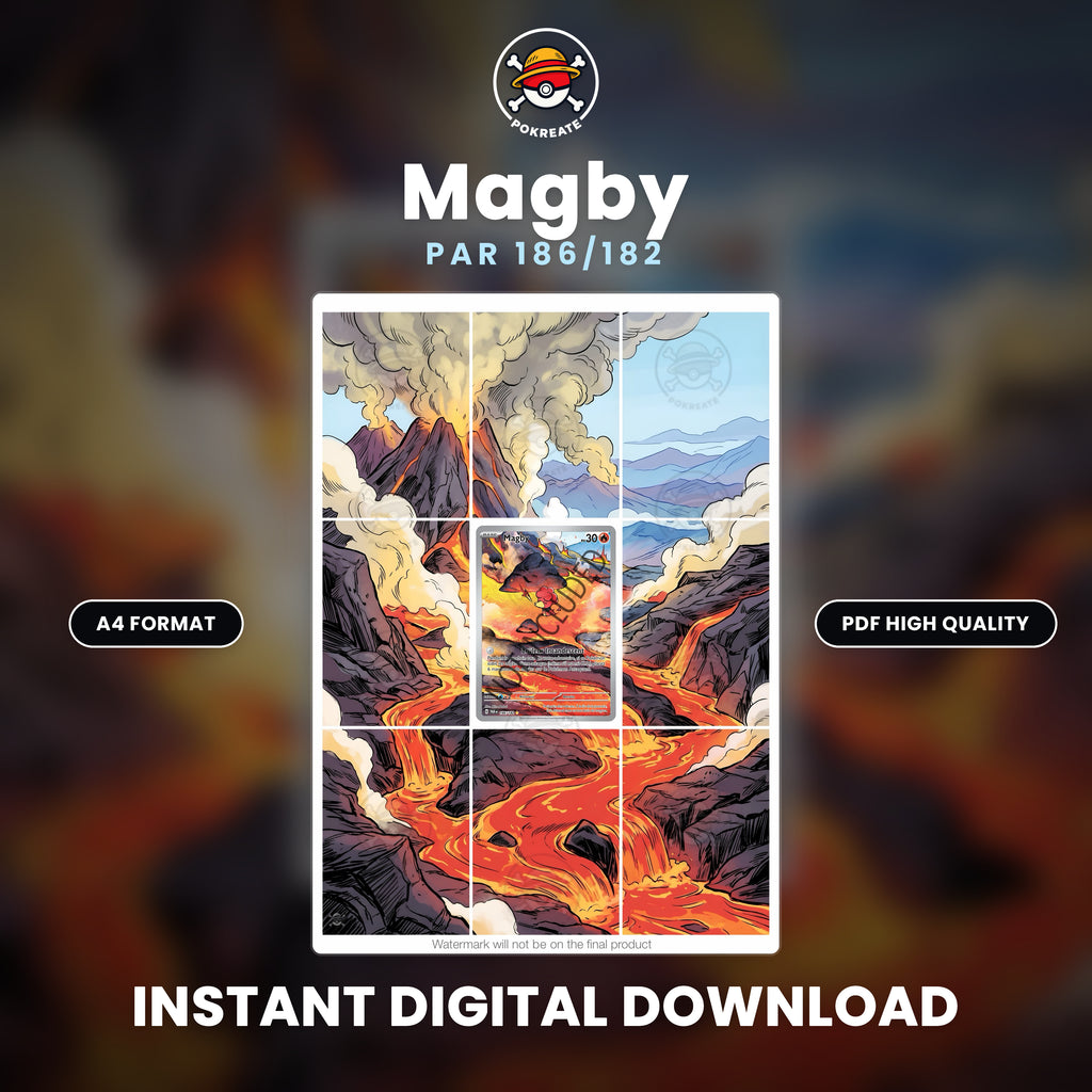 Printable Extended Artwork • Pokémon • Magby PAR 186/182