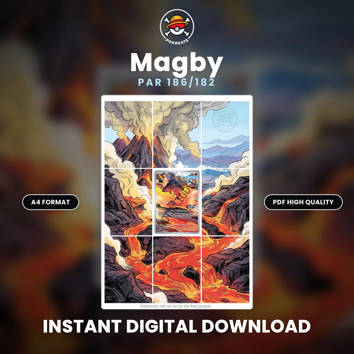 Printable Extended Artwork • Pokémon • Magby PAR 186/182