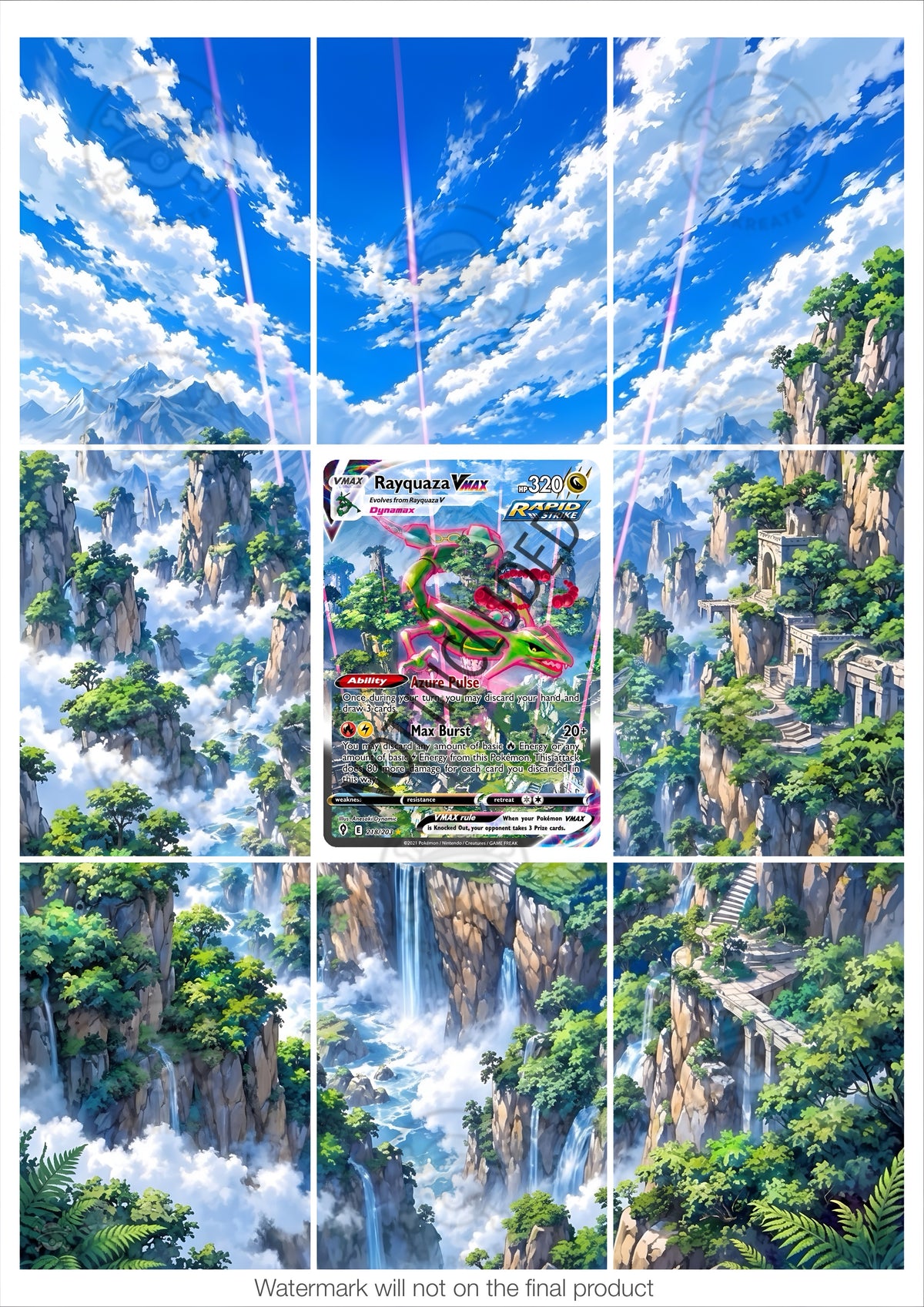 Printable Extended Artwork • Pokémon • Rayquaza Vmax 218/203