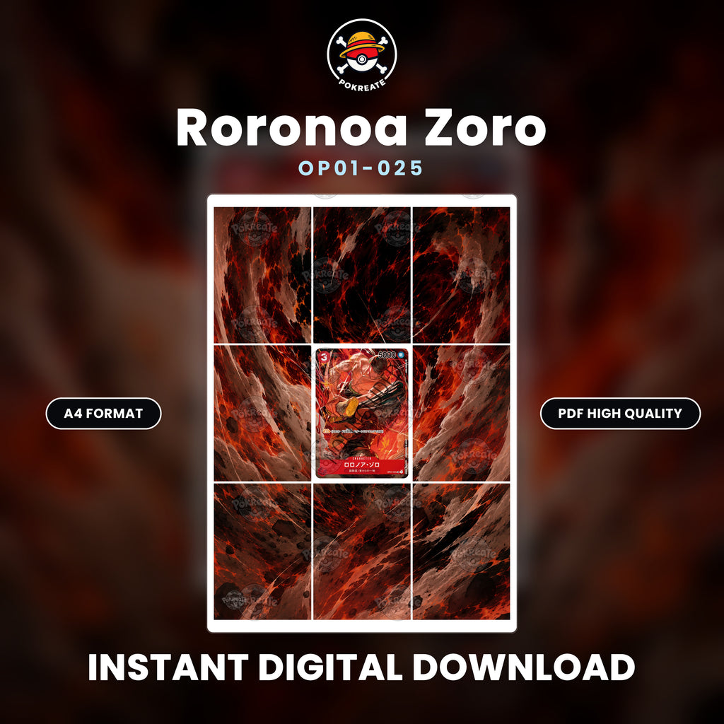 Printable Extended Artwork • One Piece • Zoro OP01-025