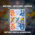 Printable Extended Artwork • Pokémon • Moltres, Articuno, Zapdos - 30th Anniversary