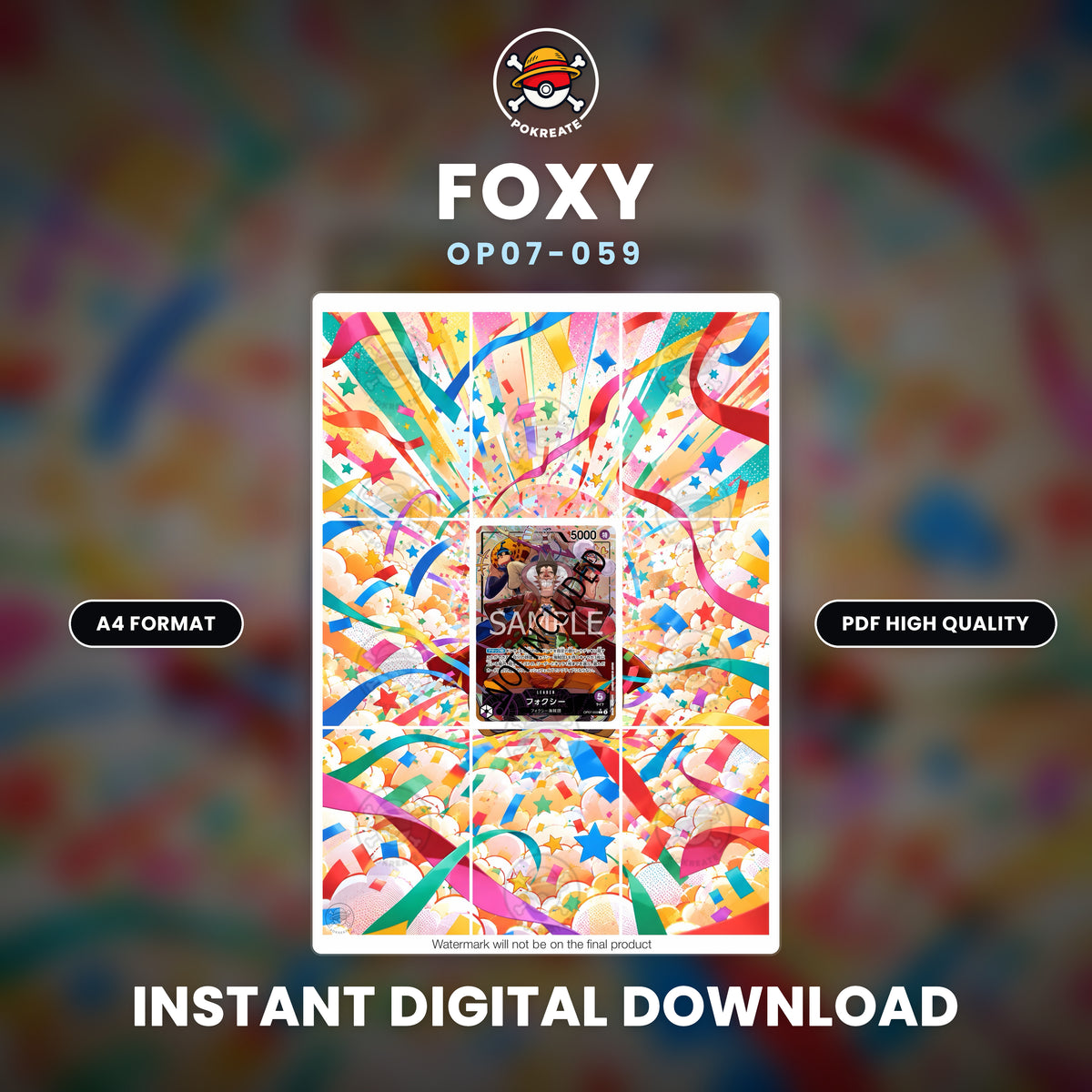 Printable Extended Artwork • One Piece • Foxy OP07-059