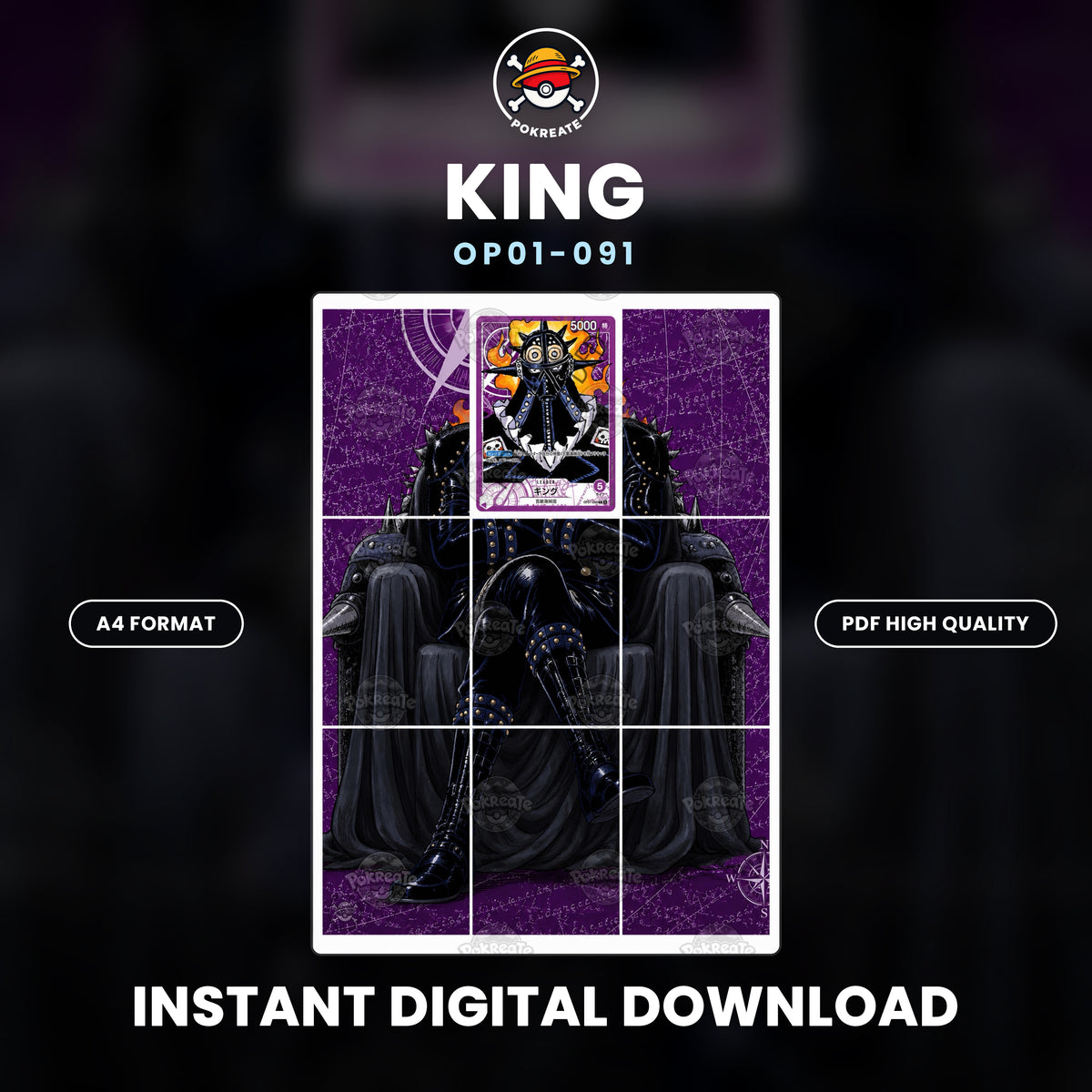 Printable Extended Artwork • One Piece • King OP01-091